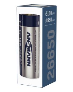 Li-Ion Akku 26650 Typ 5100 (min. 4950 mAh) mit USB Typ-C Ladebuchse