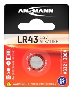 Alkaline Knopfzelle LR43 / LR1142 / AG12