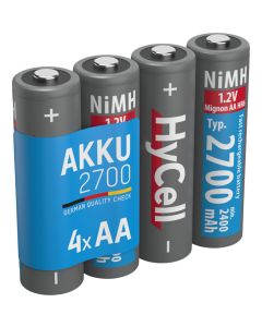 NiMH Akku Mignon AA Typ 2700 (min. 2400 mAh) 4er Blister