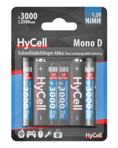NiMH Akku Mono D Typ 3000 (min. 2500 mAh) 2er Blister