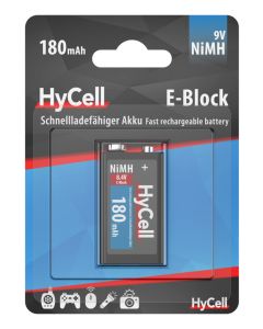 NiMH Akku 9V E-Block 180 mAh 1er Blister